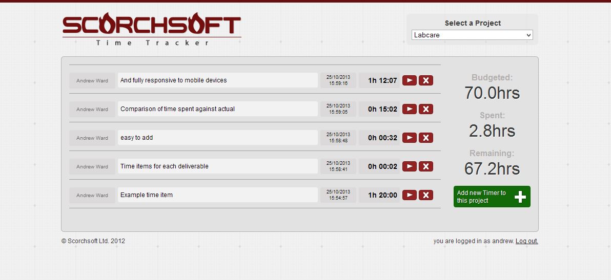 Time recording portal